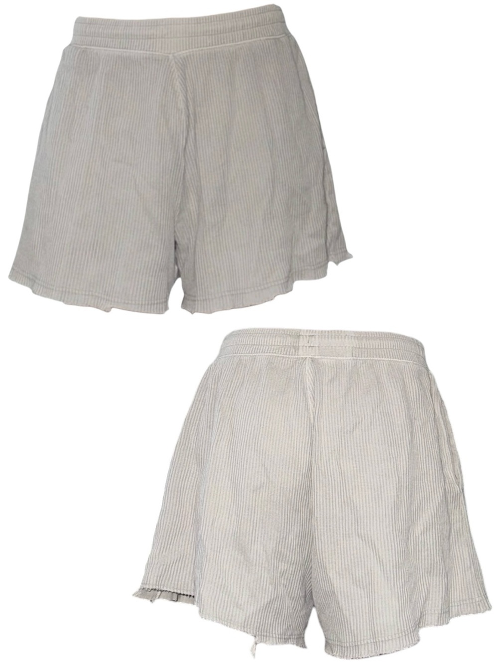 Light Gray Striped Women’s Casual Shorts